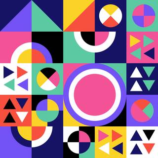 Neo-geo abstract pattern composition 1