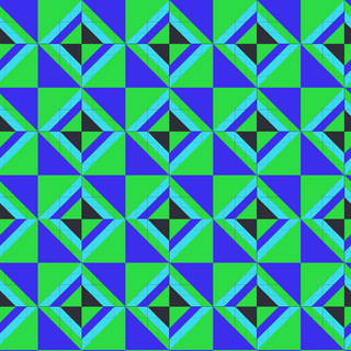 Cool color tiling abstract pattern