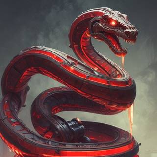 Red mechanical snake 