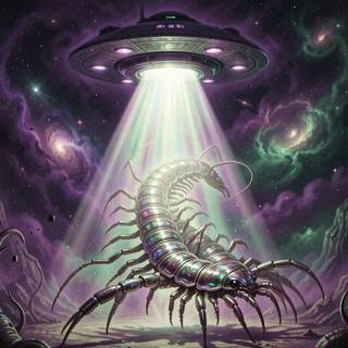 Scolipendra transforms giant from a UFO growth ray 