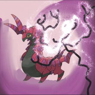 Shiny scolipede and cherry blossom 