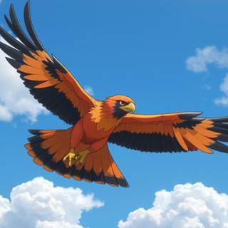 Talonflame soaring in the sky 