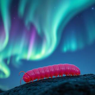 Realistic venipede under the northern lights 