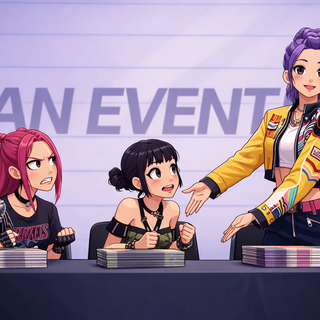 Mira, Rumi and zoey signing event