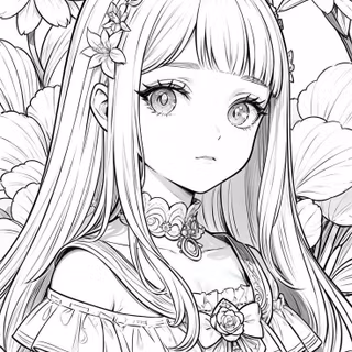 cute black and white girl anime