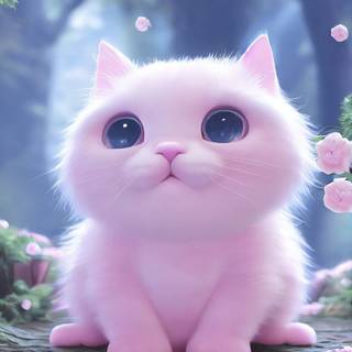 enchanted kitten in forest