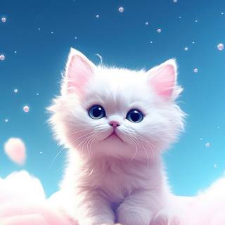 little kitty on a cloud