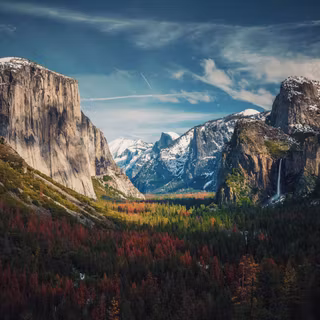 Yosemite valley glacier mountains mountain range landscape