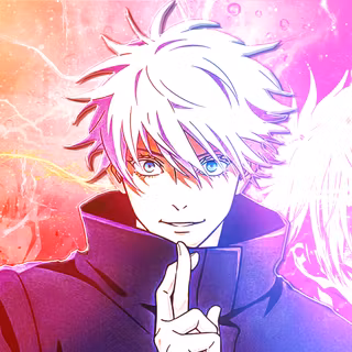 Satoru Gojo: The Honored One – Vibrant 4K Wallpaper. Stylized compositing with neon color gradients, lightning effects, and triple-exposure character overlays.