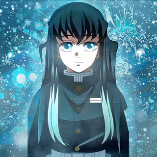 Muichiro Tokito: Mist Breath Concept – Legacy Design. Early stage digital art exploration focusing on blue tones and particle atmosphere.