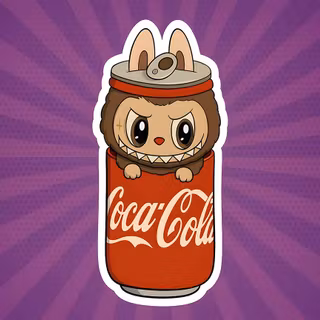 sticker coca cola labubu