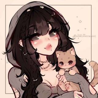 cute girl holding cat pfp