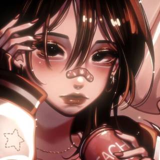 cute aesthetic girl PFP with band aid