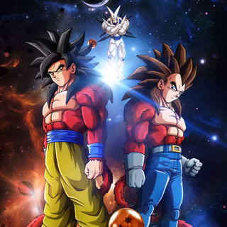 Vegeta ss4 and Goku ss4
