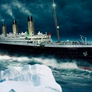 Titanic with Iceberg 