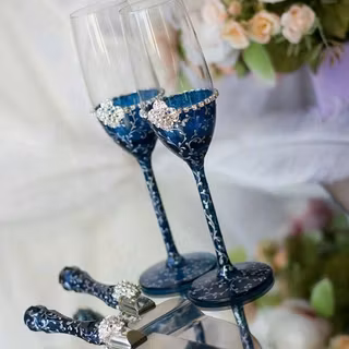 Royal Blue Wedding Glasses