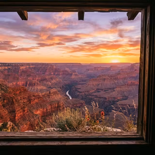 View of the Grand Canyon at Sunset