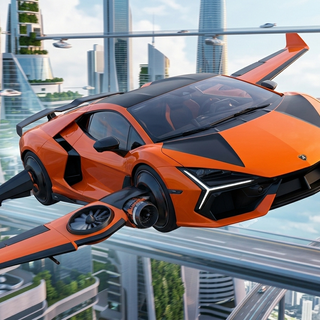 Lamborghini Revuelto 2024 orange flying