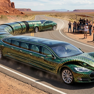 Tesla Model 3 snake car