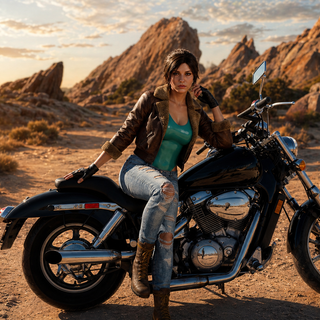 Lara Croft Enhanced Bike Picture WALLPAPER 