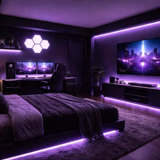 Modern dark bedroom