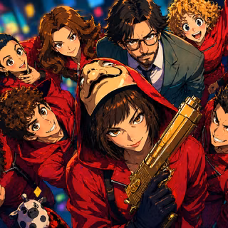 La Casa De Pepel, Bank Heist Netflix Series, ANIME STYLE WALLPAPER HD