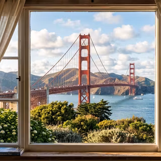 Window View of the Golden Gate Bridge
