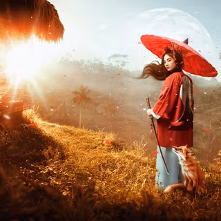 Japanese girl culture tradition samurai