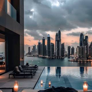 view of the city from a home 