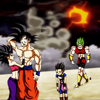 Caulifla   wllpaper with Goku top