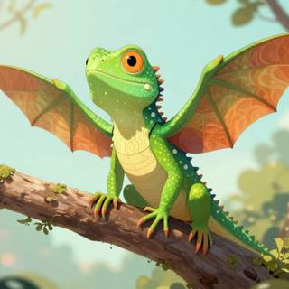 Fakemon Pokemon winged lizard