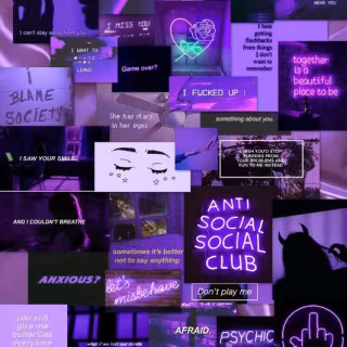 Purple aesthetic college 
