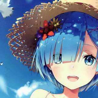 Rem with a srall hat