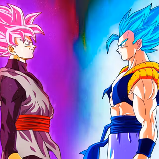 Gogeta ssb and Goku black wallpaper