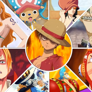 Luffy and Nami Robin Zoro Sanji  Franky CHopper BRook