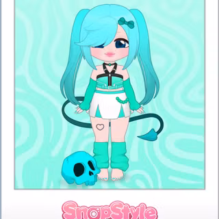 cute snapstyle miku girl cyan color