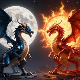 Sun dragon vs moon dragon 