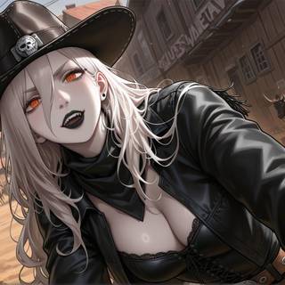 Gothic Chainsaw Man CowGirl Power | Full Pack of 190+ Wallpapers on Gumroad | Link in bio