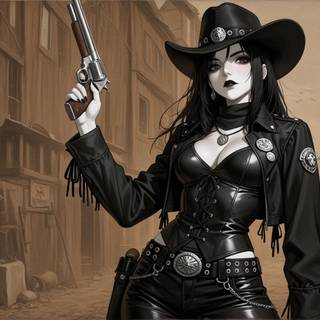 Gothic Hot CowGirl | Full Pack of 190+ Wallpapers on Gumroad | Link in bio