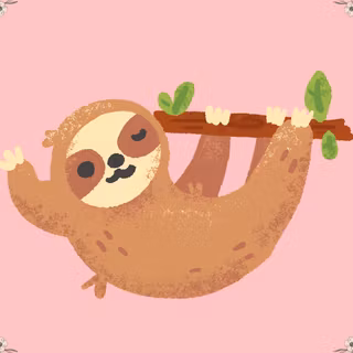 cute pink floral sloth