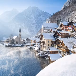 snowy village wallpaper #1
