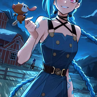 Jinx | Arcane | playful | Phone Wallpaper | Full HD pack link in bio