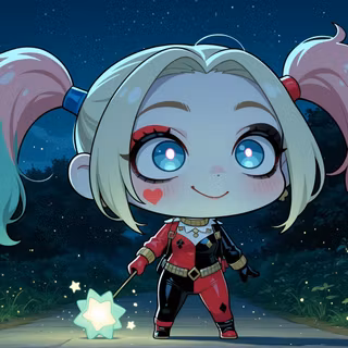 Harley Quinn | Chibi | Cute | Desktop Wallpaper | Full Pack Link in Bio