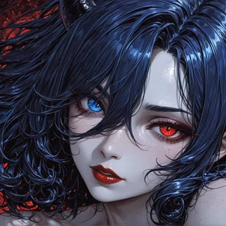 Hetrochromia | Demon Girl | original | Desktop Wallpaper | Follow link in bio for Full Pack