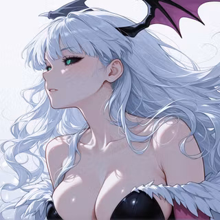 White Haired Succubus | Black sclera | Desktop Wallpaper | Full HD & 4K Pack link in bio