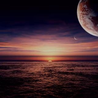 2000s moon and ocean