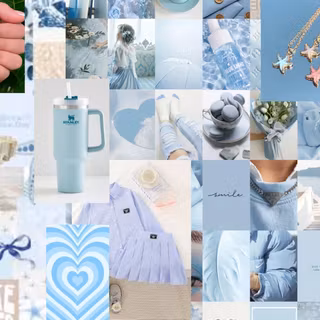 cute blue collage
