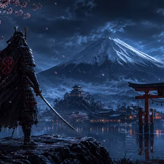 Samurai Warrior Japan Mountain Fuji, WALLPAPER HD