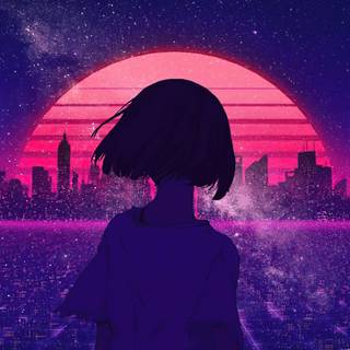 Anime Girl Night  wallpaper desktop