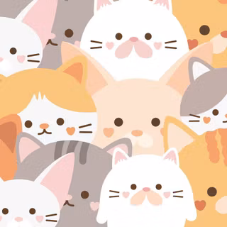 Alot of cute funny cats in a crowd